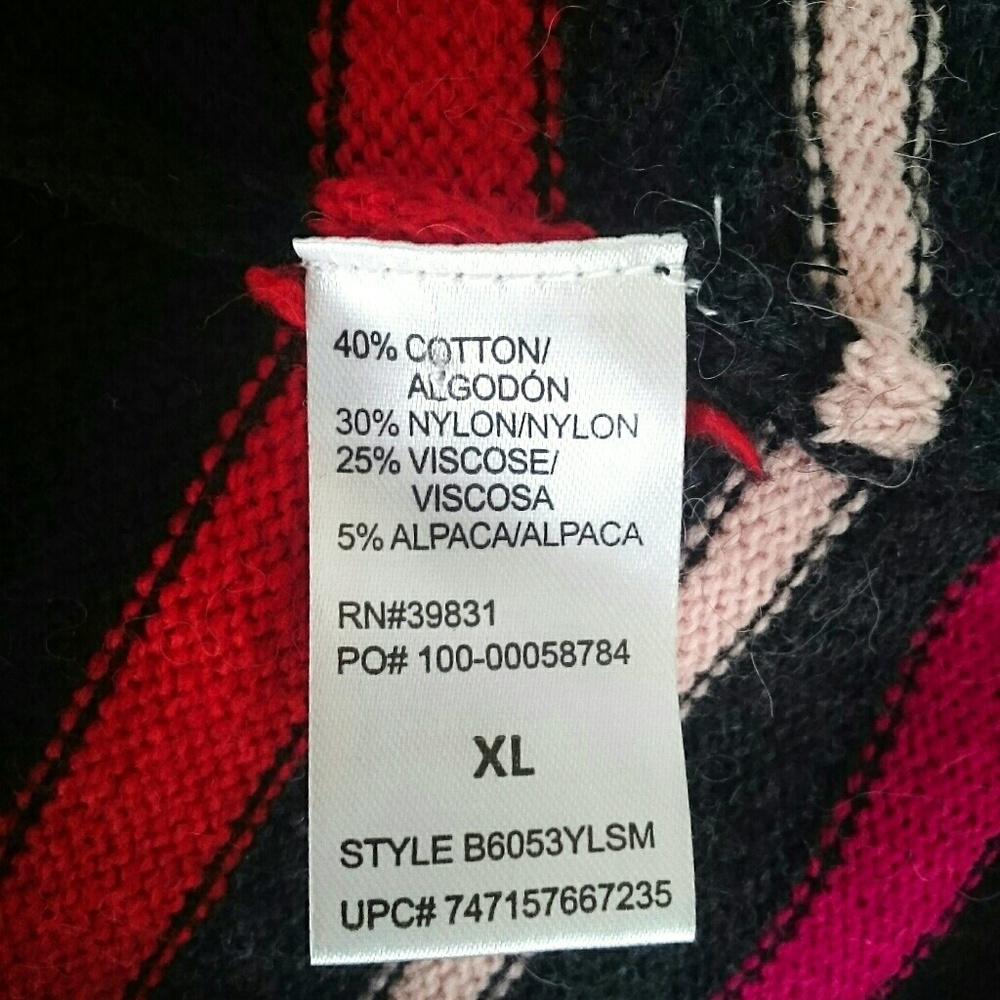 NWT Democracy striped sweater w/ flower detail - Picture 6 of 7